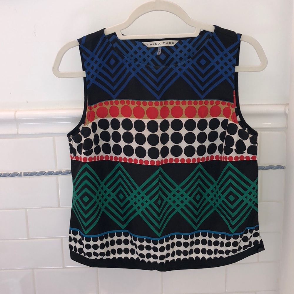 Trina Turk patterned sleeveless blouse